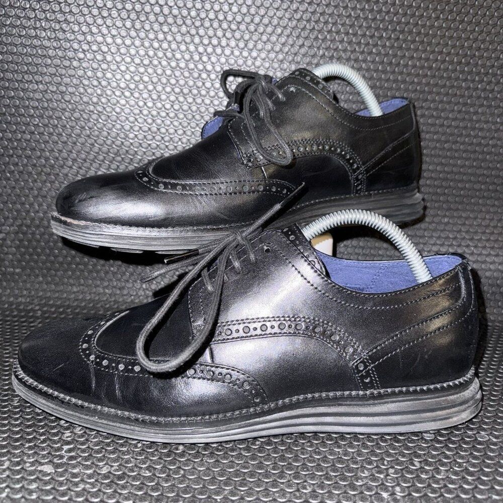 Cole Haan Original Grand Black Leather Wing Tip Oxfords Dress Shoes Men’s 8M